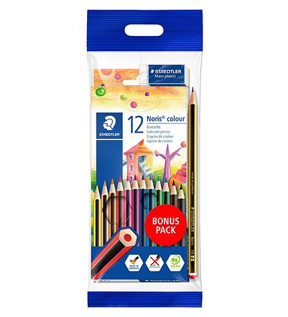 Staedtler Coloured Pencils - Noris Colour Bonus Pack - 12 pcs Staedtler Coloured Pencils - Noris Colour Bonus Pack - 12 pcs