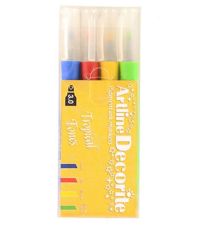 Artline Markers - Decorite Flat - 4 pcs - Tropical Artline Markers - Decorite Flat - 4 pcs - Tropical