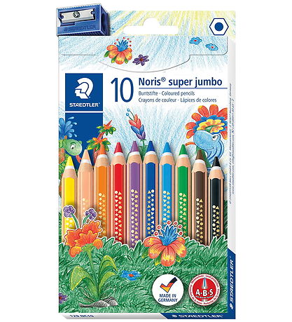 Staedtler Colouring Pencils - Noris Super Jumbo - 12 pcs w. Penc Staedtler Colouring Pencils - Noris Super Jumbo - 12 pcs w. Penc