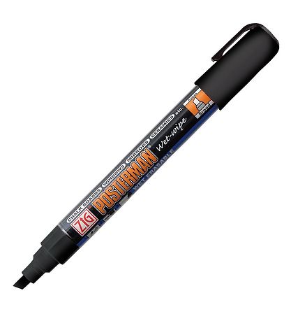 Zig Marker - Wet-Wipe/Eraser - 6 mm - Black Zig Marker - Wet-Wipe/Eraser - 6 mm - Black