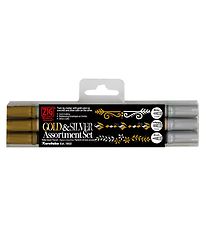 Zig Markers - Twin Tip - 3 stk - Goud en Zilver Zig Markers - Twin Tip - 3 stk - Goud en Zilver