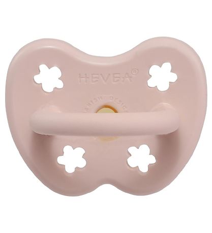 Hevea Pacifier - 0-3 Mths. - Natural Rubber - Powder Pink w. Flo