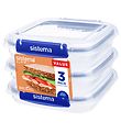Sistema Matboks - Square Clip it Plus - 3-pack - 520 ml - Blå Sistema Matboks - Square Clip it Plus - 3-pack - 520 ml - Blå