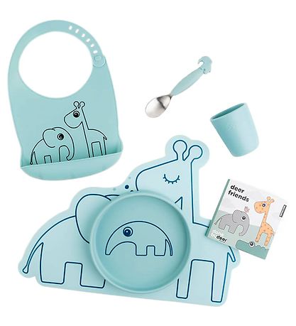 Done by Deer Dinner Set - Silicone - 5 Parts - Blue