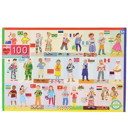 Eeboo Puslespill - 100 Brikker - Verdens barna