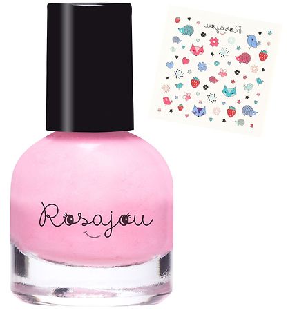 Rosajou Nail Polish w. Nailstickers - Flamingo