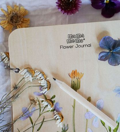 MaMaMeMo Flower journal w. Pencil - Wood