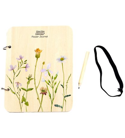 MaMaMeMo Flower journal w. Pencil - Wood