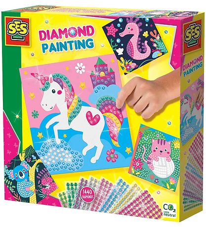 SES Creative Kreativt leker - Mal med diamanter - Glade dyr SES Creative Kreativt leker - Mal med diamanter - Glade dyr