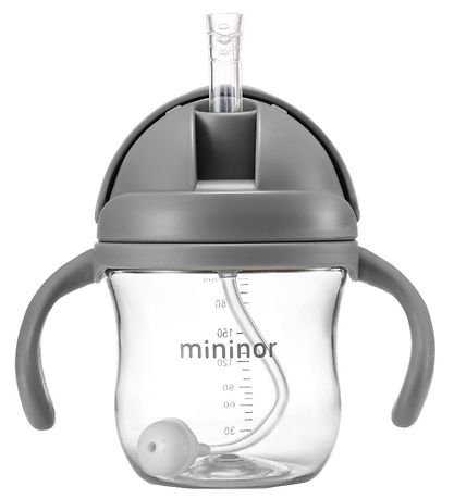 Tasse av. Paille Mininor - Tritan - 220 ml - Gris Tasse av. Paille Mininor - Tritan - 220 ml - Gris