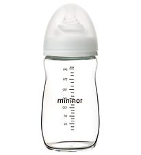 Mininor Nappflaska - Glas - 240 ml - Vit Mininor Nappflaska - Glas - 240 ml - Vit