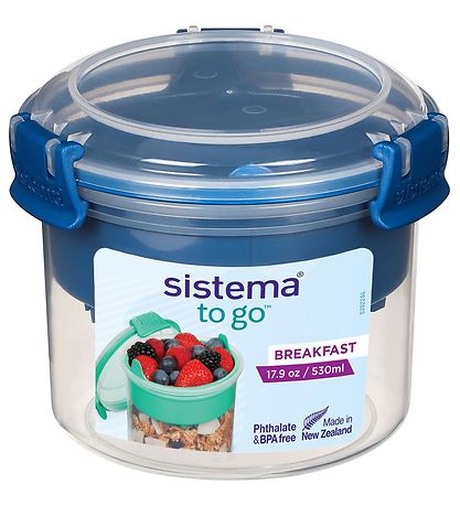 Sistema Lunchbox w. Cutlery - Breakfast To Go - 530 mL - Dark Bl