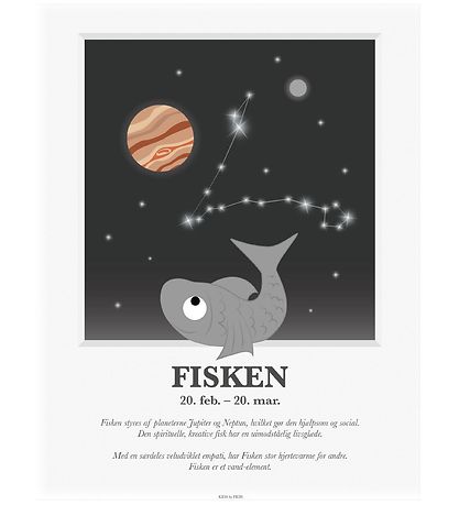 Kids by Friis Poster - Zodiac Signs - Pisces