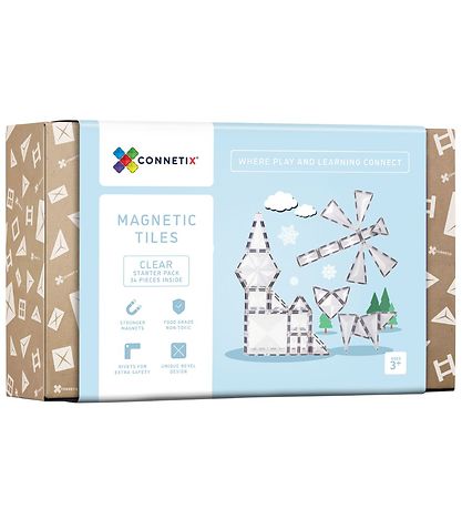 Connetix Magnet set - 34 Parts - Clear