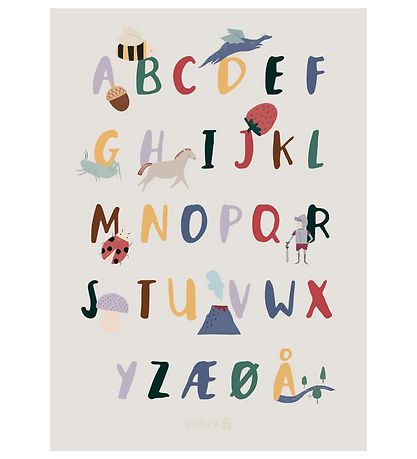 Sebra Poster - 50x70 - Alphabet A-Z (DA) - Elf/Drache Sebra Poster - 50x70 - Alphabet A-Z (DA) - Elf/Drache