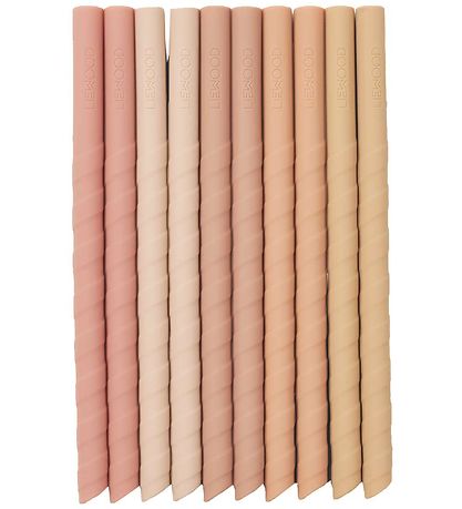 Liewood Straws - Silicone - Timoti - 10-Pack - Dark Rose Multi M