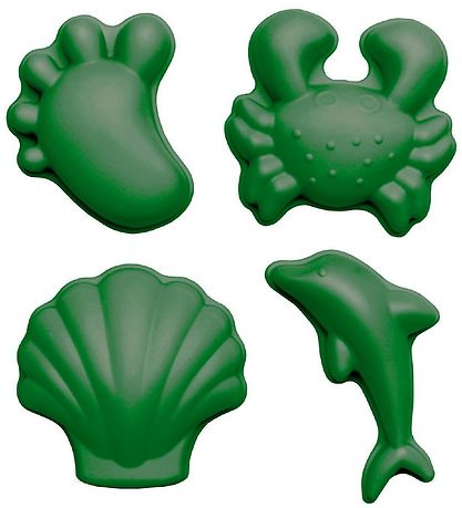 Scrunch Sand Molds - 4 pcs - Silicone - 6,5-10,5 cm - Dark Moss  Scrunch Sand Molds - 4 pcs - Silicone - 6,5-10,5 cm - Dark Moss