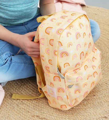A Little Lovely Company Preschool Backpack - Rainbows - Yellow