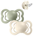 BIBS Couture Pacifiers - Size 2 - 2-Pack - Anatomical - Ivory/Sa