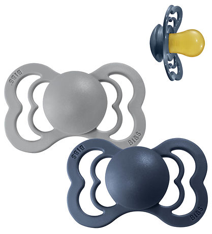 BIBS Supreme+ Pacifiers - Size 2 - 2-Pack - Symmetrical- Cloud/S