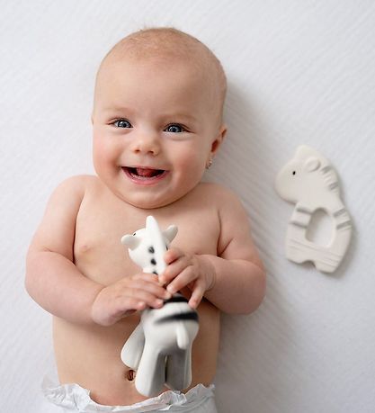 Tikiri Teether Rattle & Bath Toy - Natural Rubber - Zebra - Whit Tikiri Teether Rattle & Bath Toy - Natural Rubber - Zebra - Whit