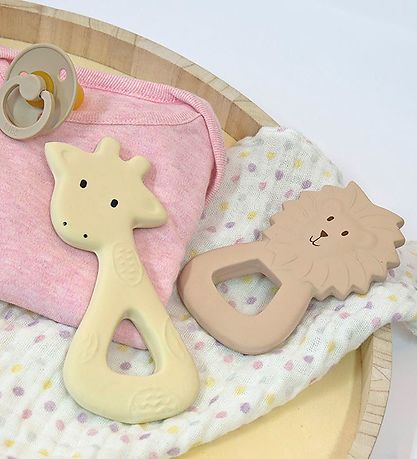 Tikiri Teether - Natural Rubber - Giraffe - Yellow