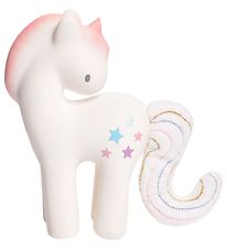 Tikiri Teething Toy - Natural Rubber - Candyfloss Unicorn - Whit Tikiri Teething Toy - Natural Rubber - Candyfloss Unicorn - Whit