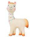 Tikiri Teether Rattle - Natural Rubber - Llama - White Tikiri Teether Rattle - Natural Rubber - Llama - White