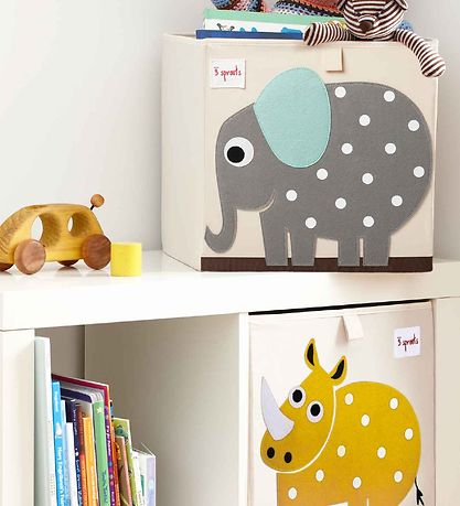 3 Sprouts Storage Box - 33x33x33 - Elephant