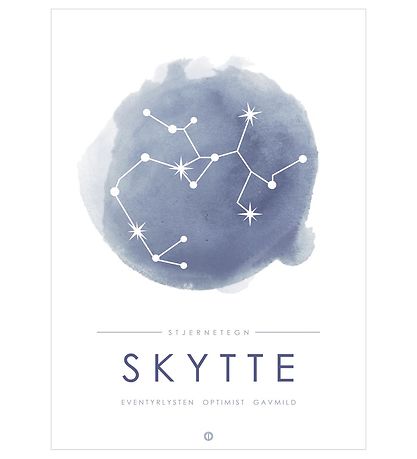 Citatplakat Plakat - A3 - Konstellasjon - Skytten - Blå