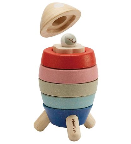 PlanToys Wooden Toy - Stacking Rocket - 11 Parts