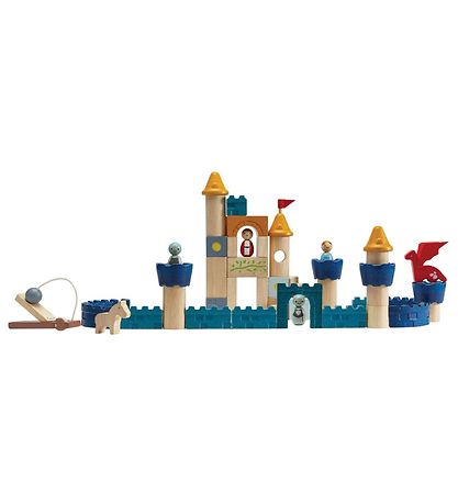 Jouet en bois PlanToys - Blocs de château - 47 Parties - Bois Jouet en bois PlanToys - Blocs de château - 47 Parties - Bois
