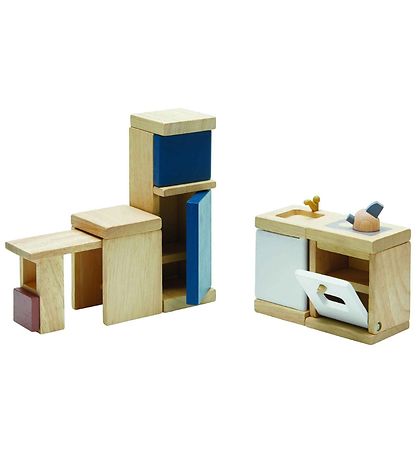 PlanToys Furniture Set - Kitchen - 5 Parts - Wood