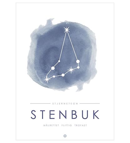 Citatplakat Poster - A3 - Constellation - Capricorn - Blue