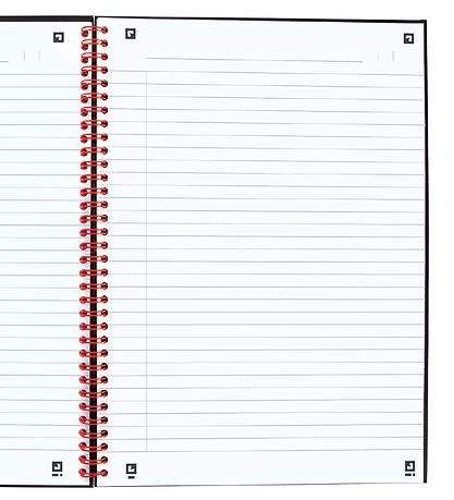 Carnet Oxford - Spiral - Doublé - A5 - Noir/Rouge