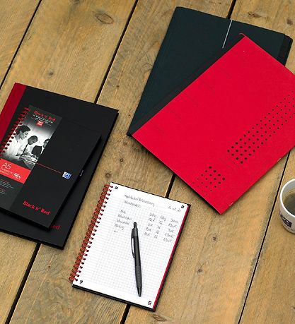 Carnet Oxford - Spiral - Doublé - A5 - Noir/Rouge