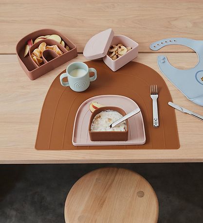 Assiette et Bol OYOY - Silicone - Rainbow - Lavender/Caramel Assiette et Bol OYOY - Silicone - Rainbow - Lavender/Caramel