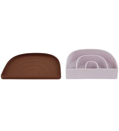 Assiette et Bol OYOY - Silicone - Rainbow - Lavender/Caramel Assiette et Bol OYOY - Silicone - Rainbow - Lavender/Caramel