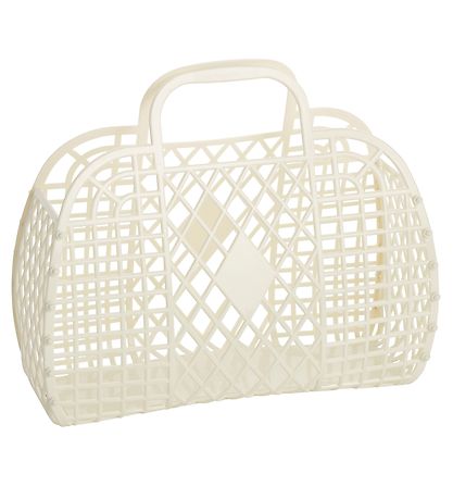 Sun Jellies Little Folding Basket - Retro - 26x21x12 cm - Cream