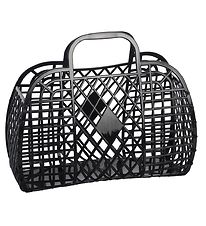 Sun Jellies Little Folding Basket - Retro - 26x21x12 cm - Black Sun Jellies Little Folding Basket - Retro - 26x21x12 cm - Black