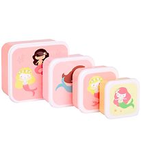 A Little Lovely Company Lunchbox Set - 4 pcs - Mermaids A Little Lovely Company Lunchbox Set - 4 pcs - Mermaids