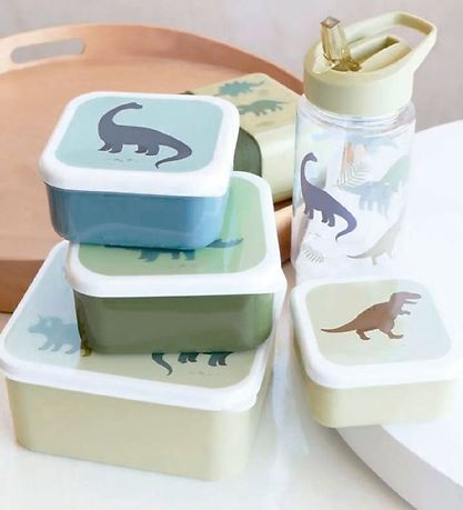 A Little Lovely Company Lunchbox Set - 4 pcs - Dinosaurs A Little Lovely Company Lunchbox Set - 4 pcs - Dinosaurs