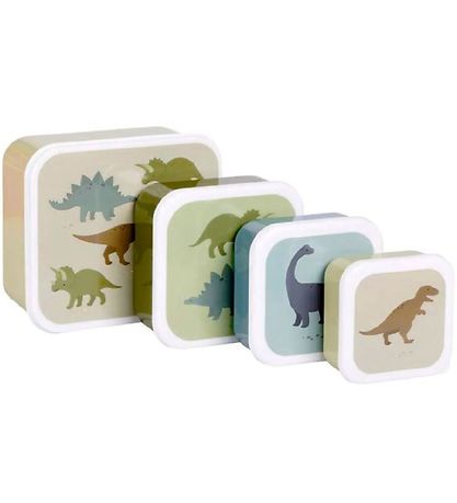 A Little Lovely Company Lunchbox Set - 4 pcs - Dinosaurs A Little Lovely Company Lunchbox Set - 4 pcs - Dinosaurs