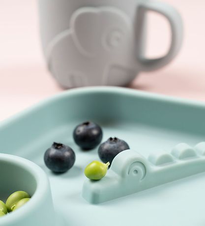 Done By Deer Plate - Silicone - Peekaboo - Deer Friends Blue