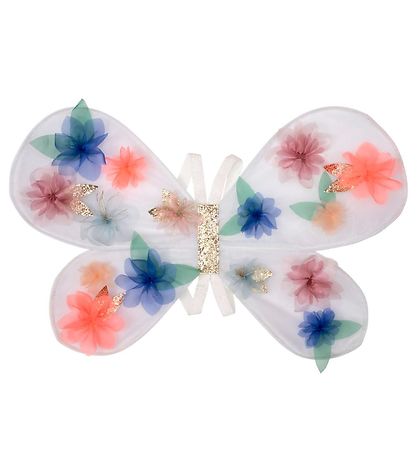Meri Meri Costume - Fairy Wings - Transparent w. Flowers