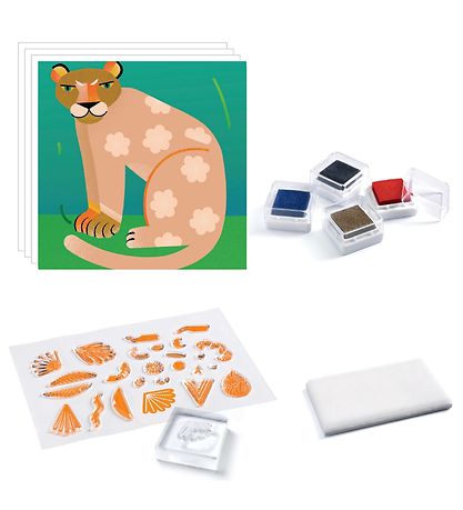 Djeco Stamp Set - Clear Stamps - Patterns and Animals Djeco Stamp Set - Clear Stamps - Patterns and Animals