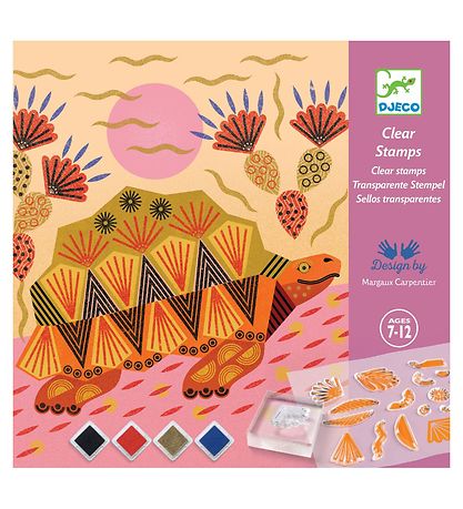 Djeco Stamp Set - Clear Stamps - Patterns and Animals Djeco Stamp Set - Clear Stamps - Patterns and Animals