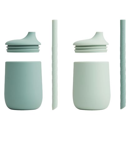 Liewood Cups w. Straws - 2-Pack - Silicone - Ellis - Mint Mix