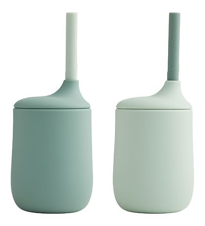 Liewood Cups w. Straws - 2-Pack - Silicone - Ellis - Mint Mix