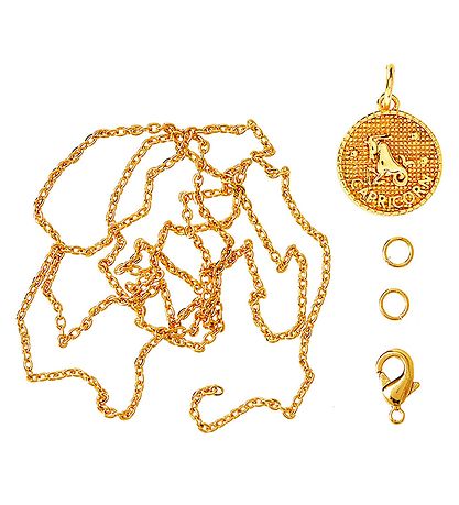 Me&My BOX Necklace w. Zodiac Signs - Capricorn - Gold Plated